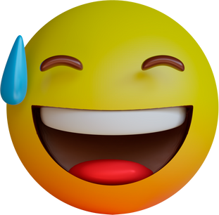 3D Smiling Face with Sweat