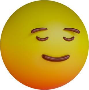 3D Smiling Face with Closed Eyes